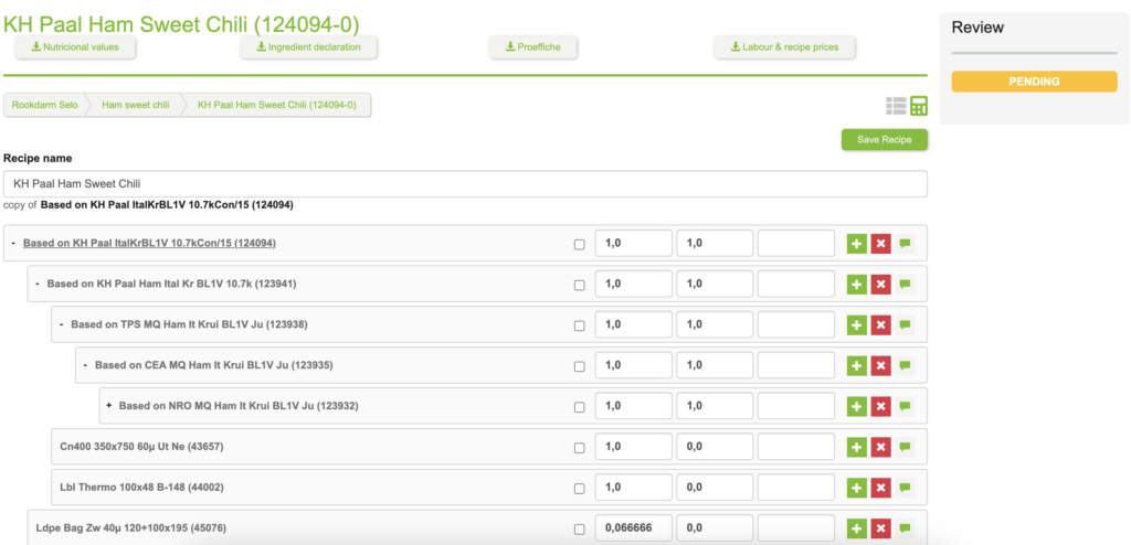 Bill Of Materials voorbeeld